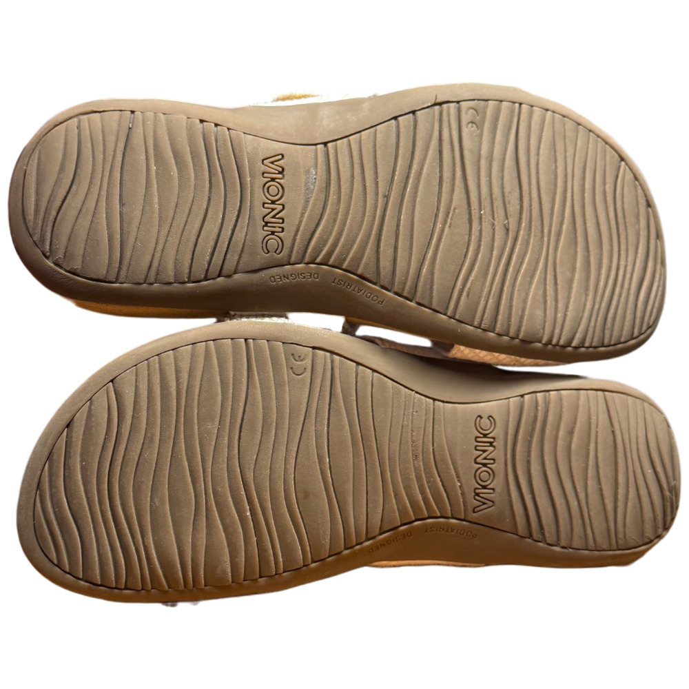 VIONIC Skylar Women 9 White Sandal Snake Print Adjustable Slide Orthotic Comfort - Picture 11 of 12